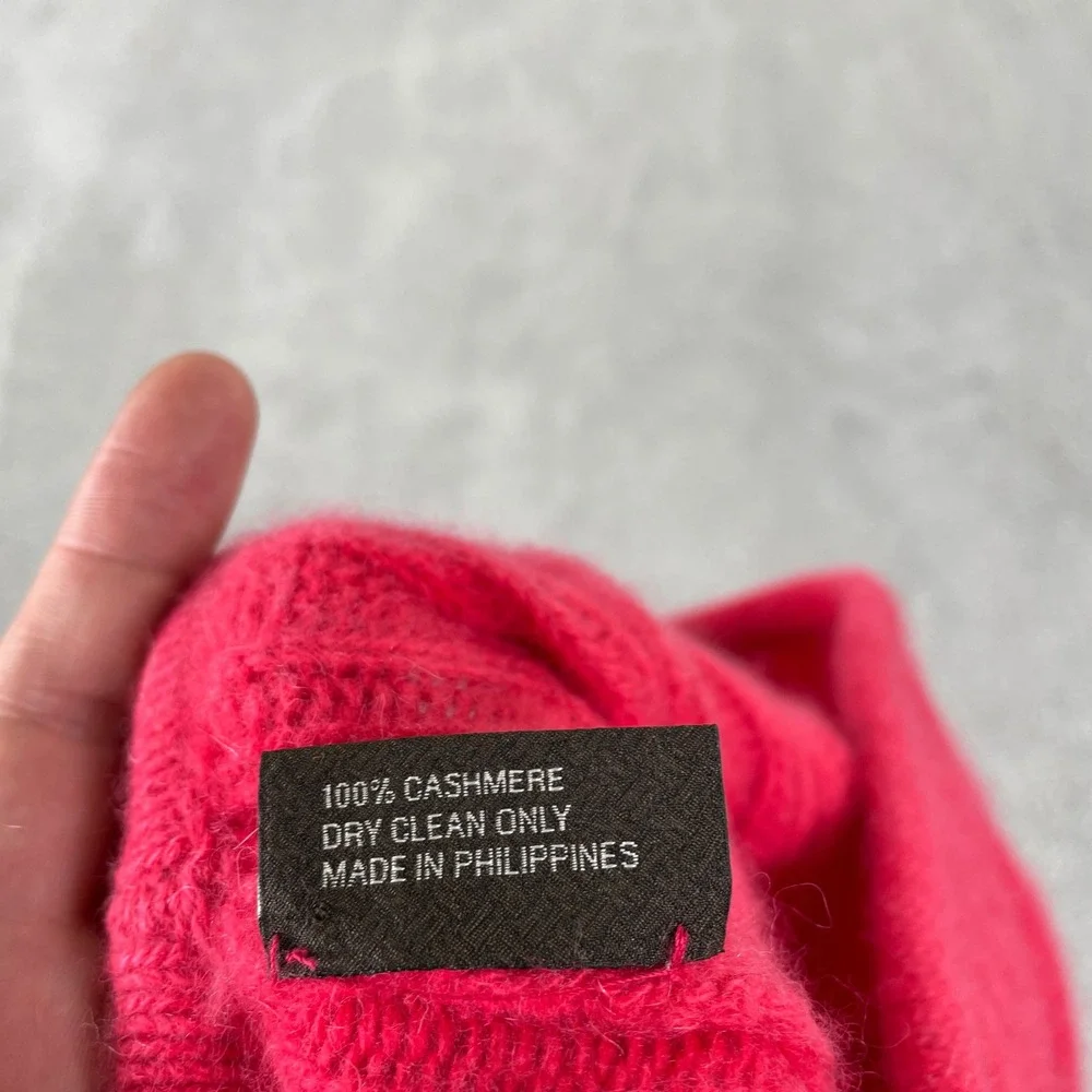 Cole Haan Beanie Womens One Size Pink 100% Cashmere Diamond Knit Winter Hat
